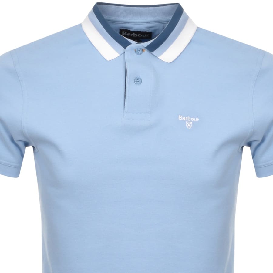 Alternative Image for ProductBarbour Tipped Pique Polo T Shirt Blue2